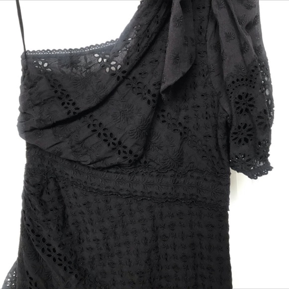 Ulla Johnson Gwyneth One Shoulder Eyelet Dress S/4 - Picture 6 of 6